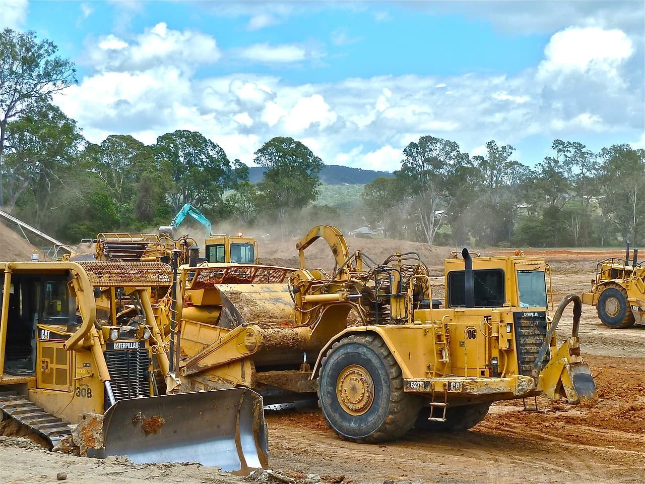 Bulldozer working on a mine site